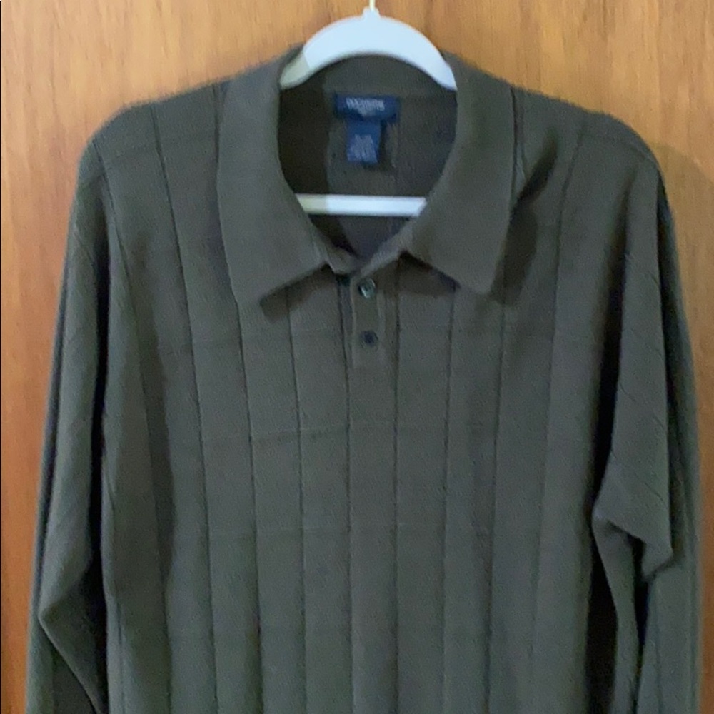 Dockers olive green sweater XL button neck